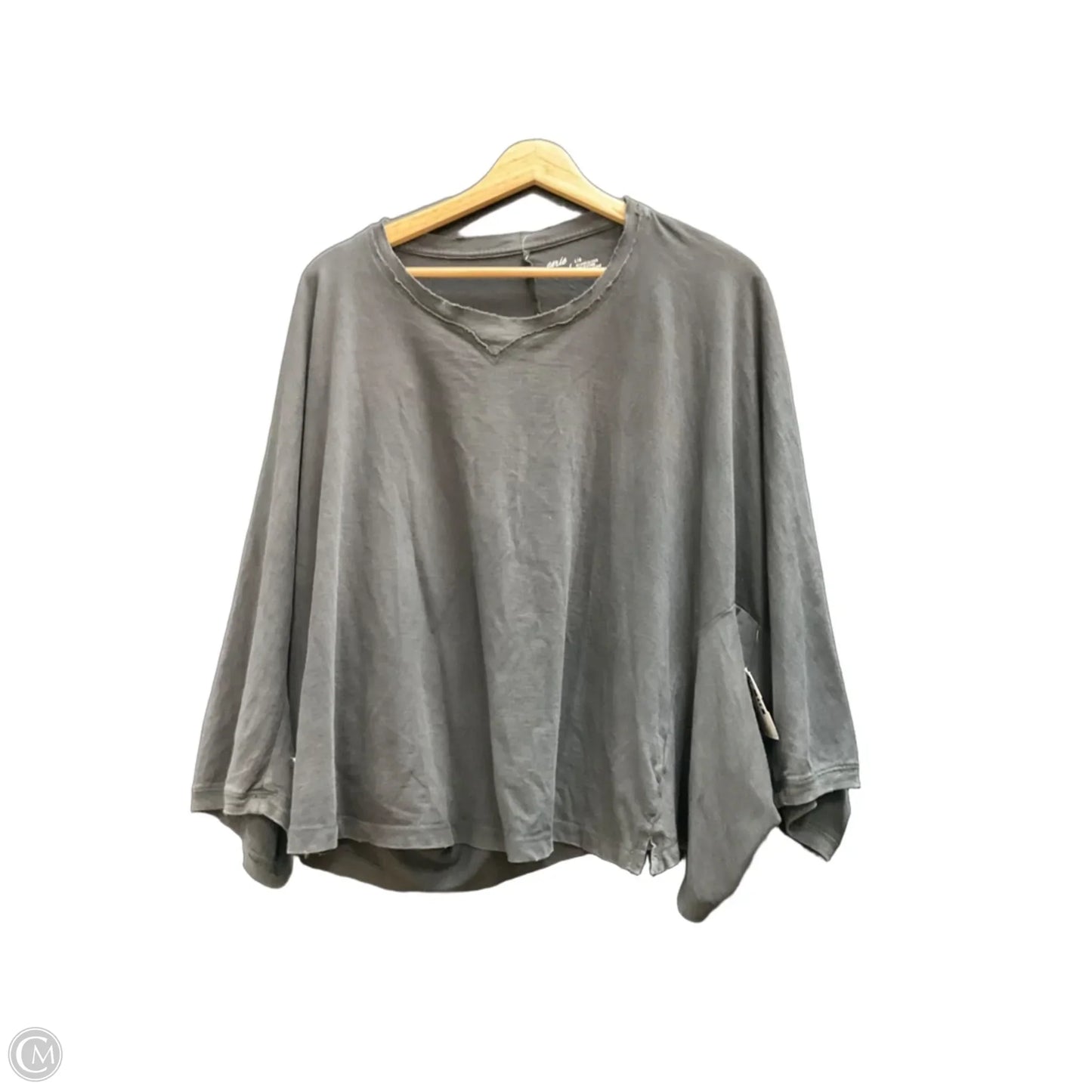 Top Short Sleeve By Aerie In Grey, Size: L
