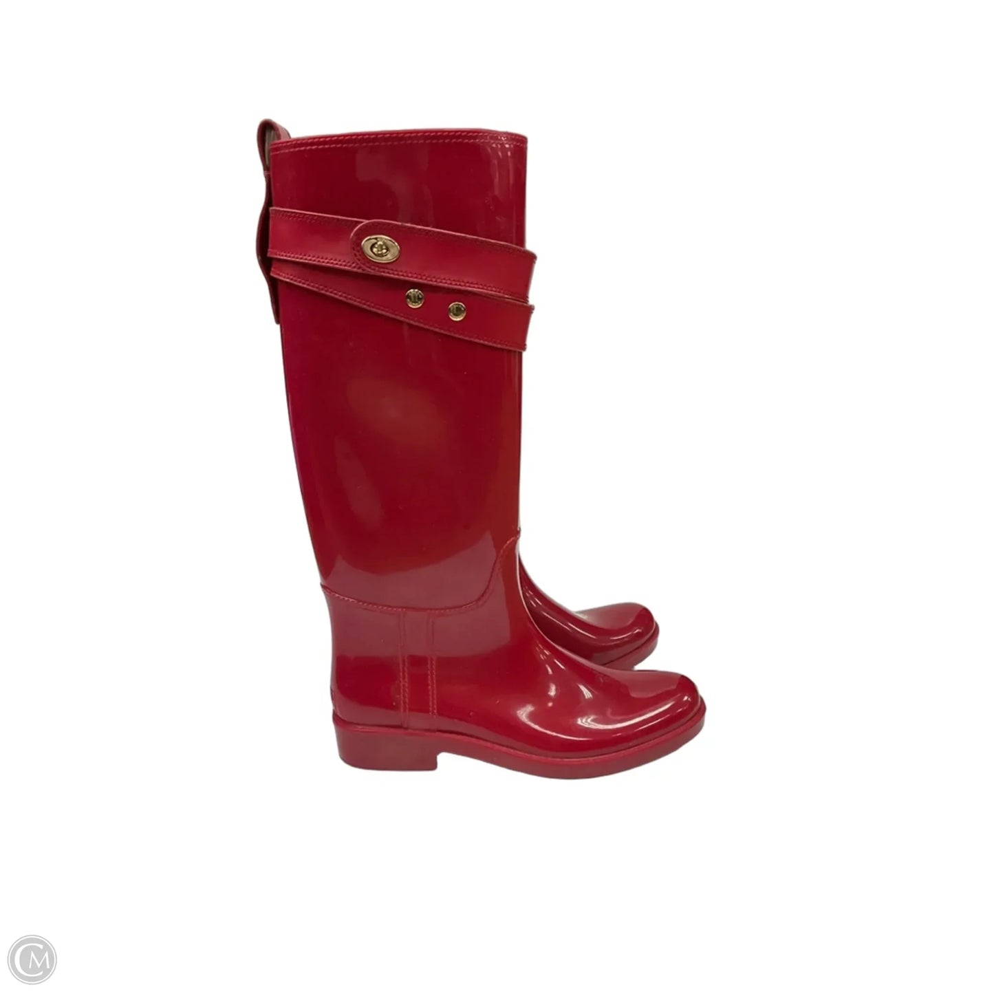 Boots Designer By Coach In Red, Size: 8