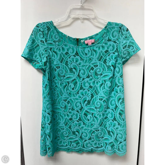Top Short Sleeve Designer By Lilly Pulitzer In Teal, Size: S