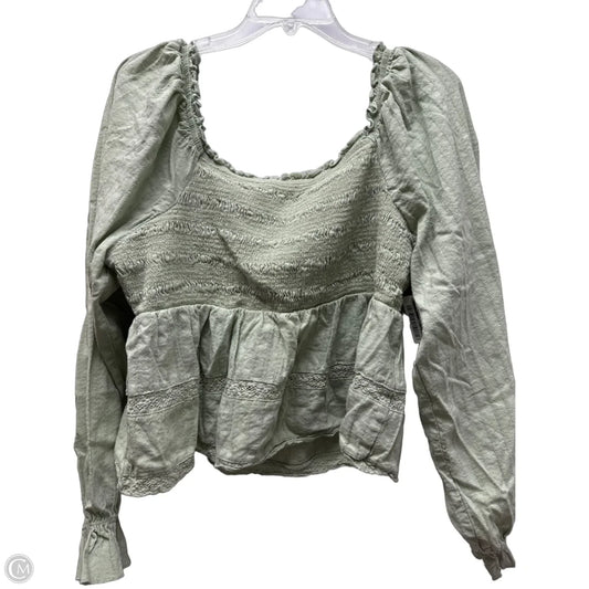 Top Long Sleeve By Celebrity Pink In Green, Size: 3x