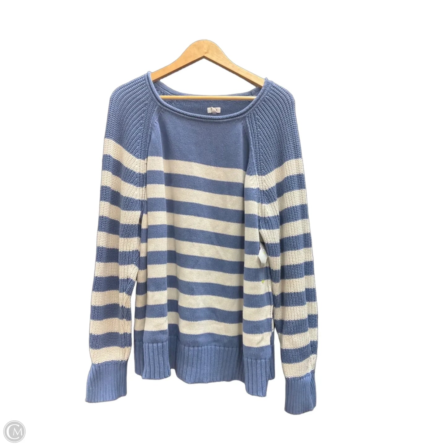 Sweater By Aerie In Blue & White, Size: L