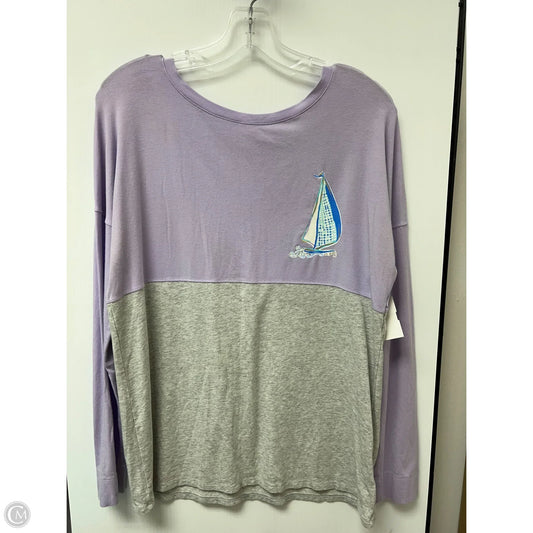 Top Long Sleeve Designer By Lilly Pulitzer In Grey & Purple, Size: S
