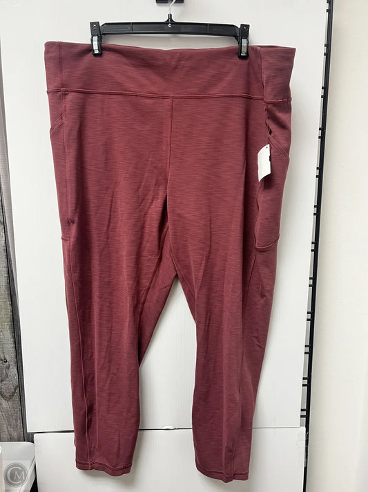 Athletic Leggings By Lululemon In Red, Size: 20