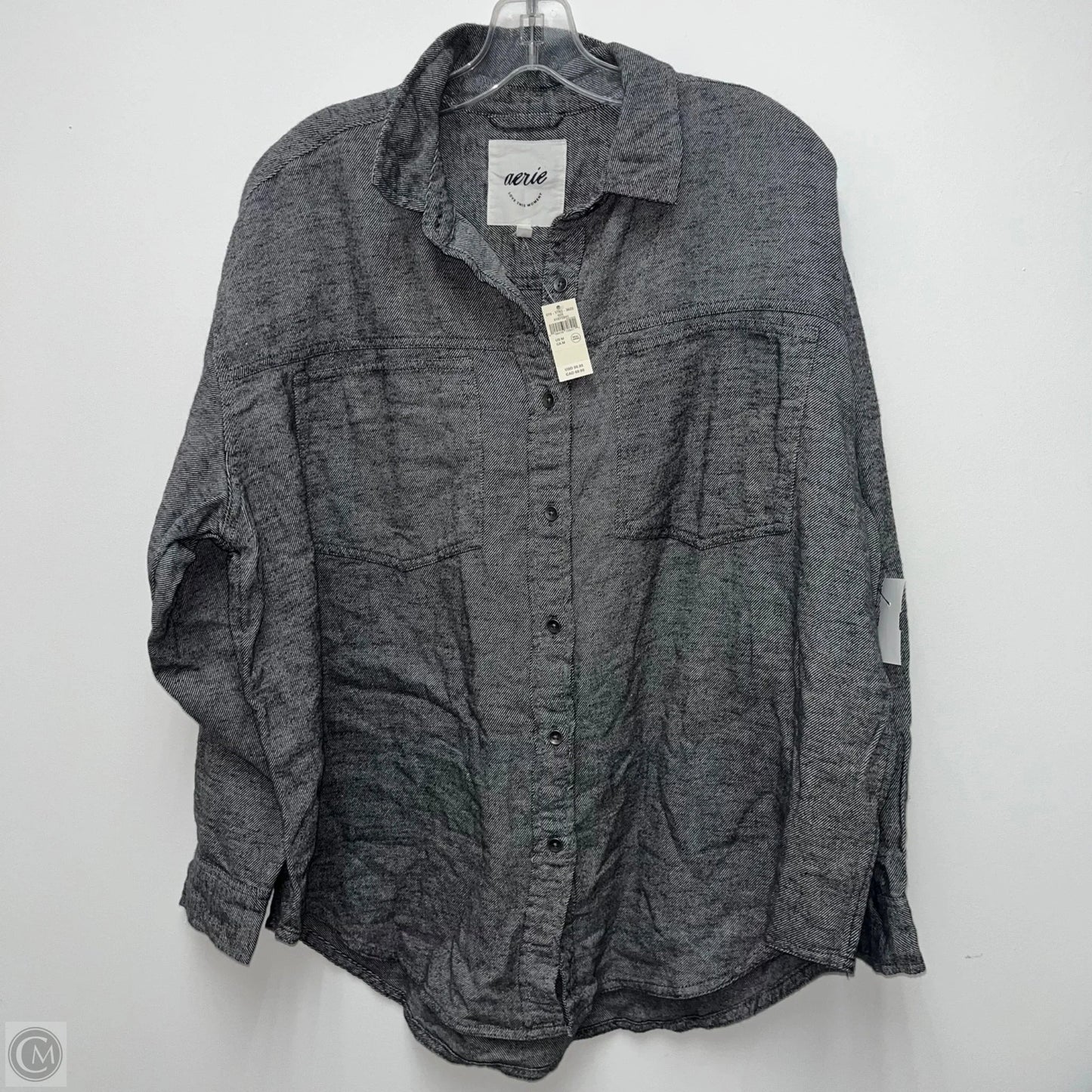 Top Long Sleeve By Aerie In Grey, Size: M