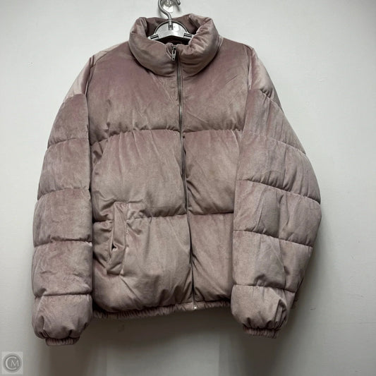Coat Puffer & Quilted By Nine West In Pink, Size: 2x
