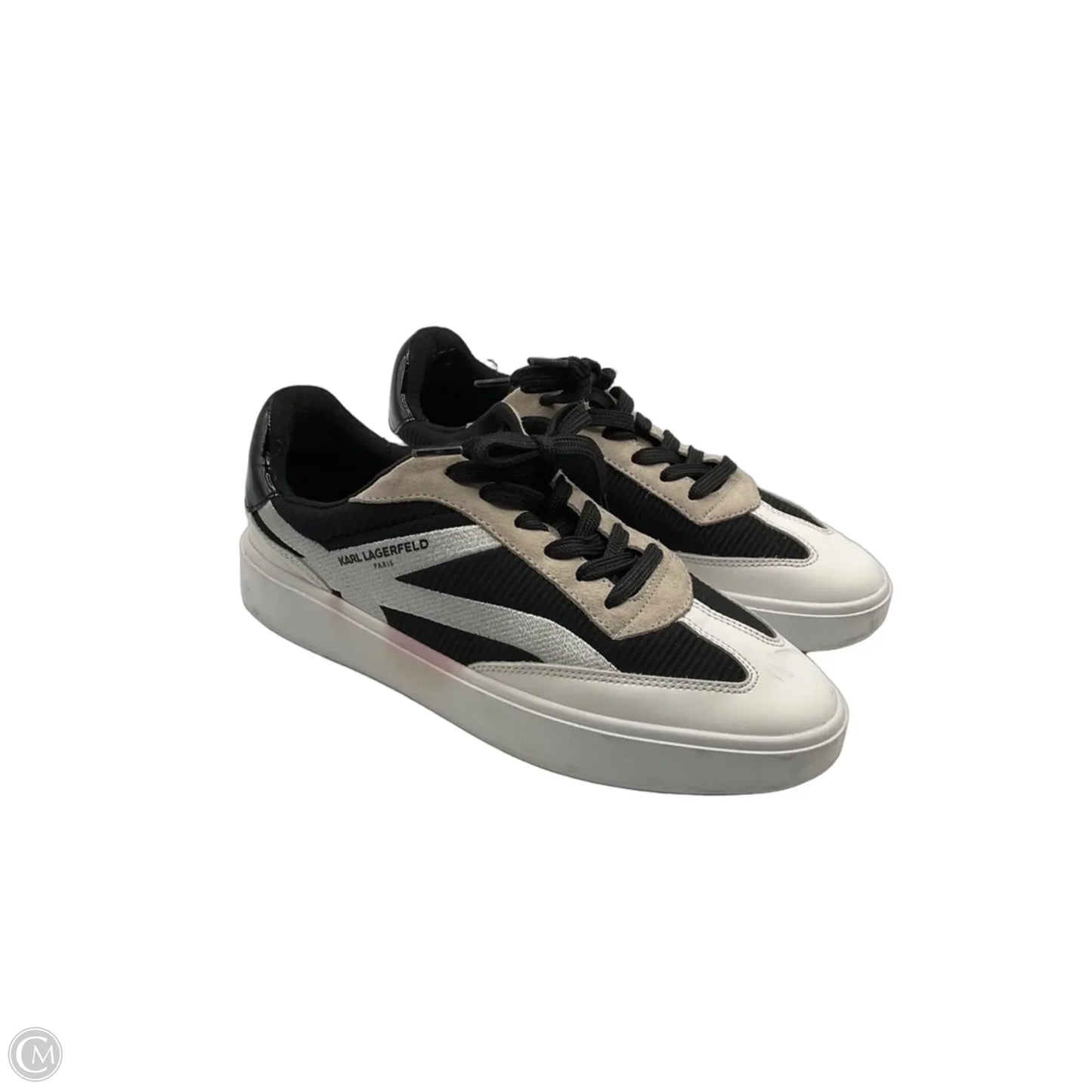 Shoes Designer By Karl Lagerfeld In Black & White, Size: 9