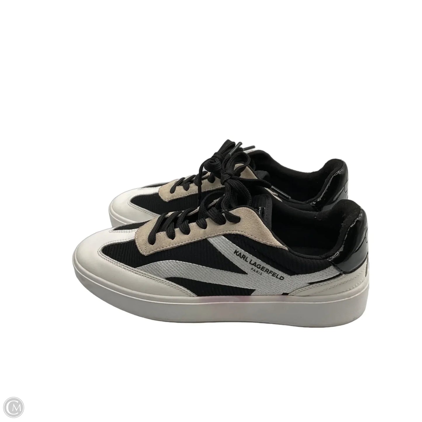 Shoes Designer By Karl Lagerfeld In Black & White, Size: 9