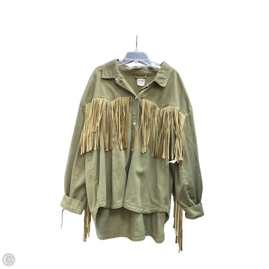 Jacket Denim By Arula In Green Denim, Size: L