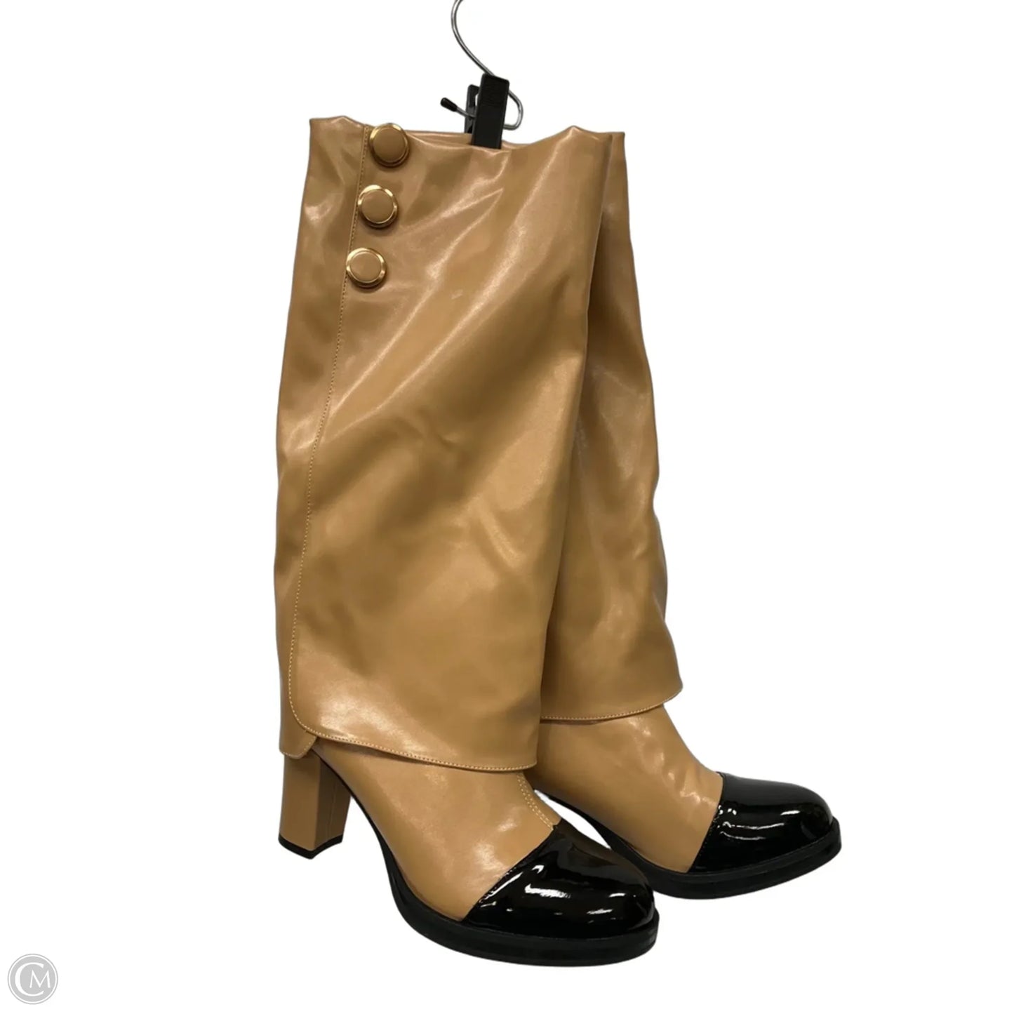 Boots Mid-calf Heels By Clothes Mentor In Tan, Size: 9