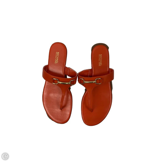 Sandals Flip Flops By Michael By Michael Kors In Orange, Size: 8