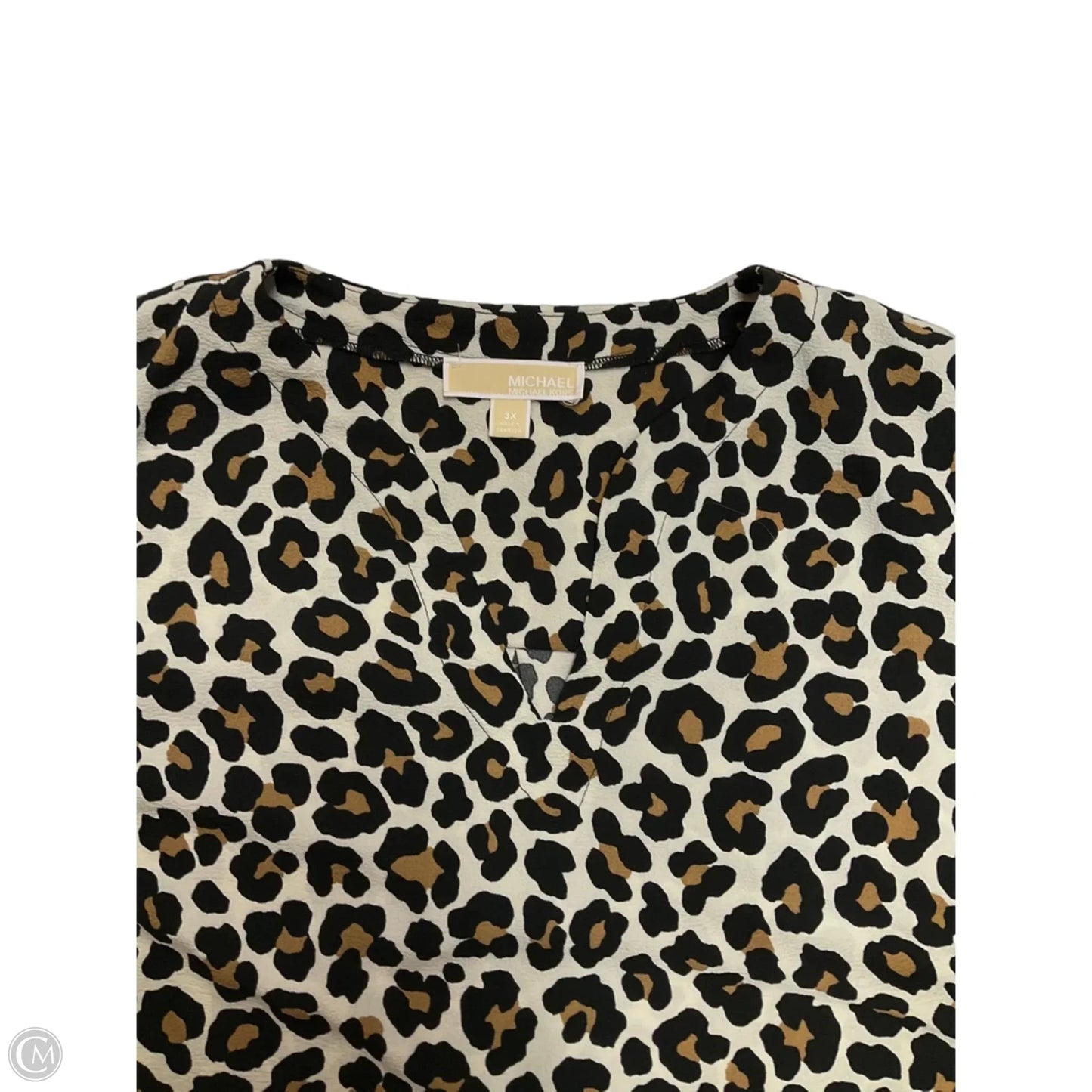 Top Long Sleeve By Michael By Michael Kors In Animal Print, Size: 3x