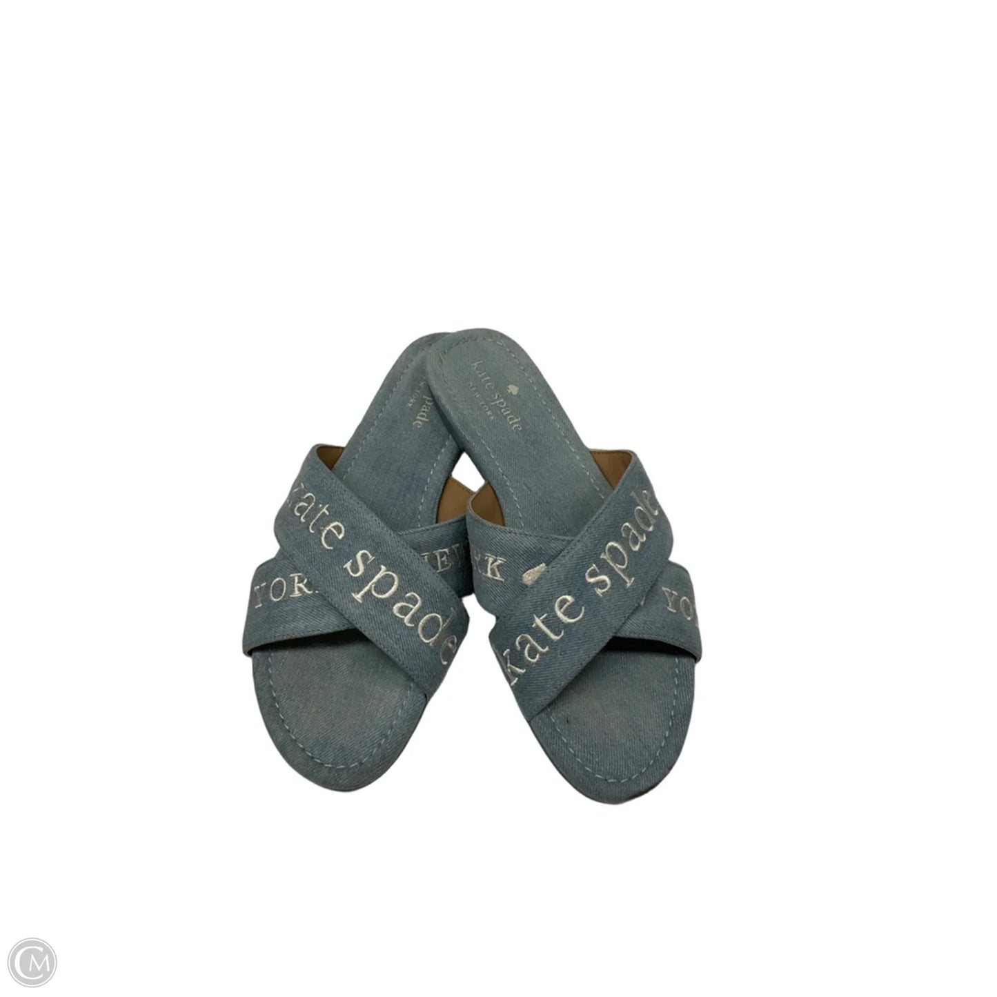 Sandals Designer By Kate Spade In Blue Denim, Size: 8