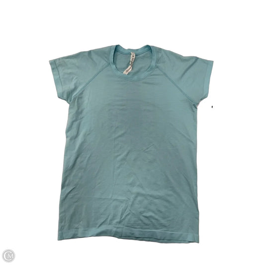 Athletic Top Short Sleeve By Lululemon In Blue, Size: 12