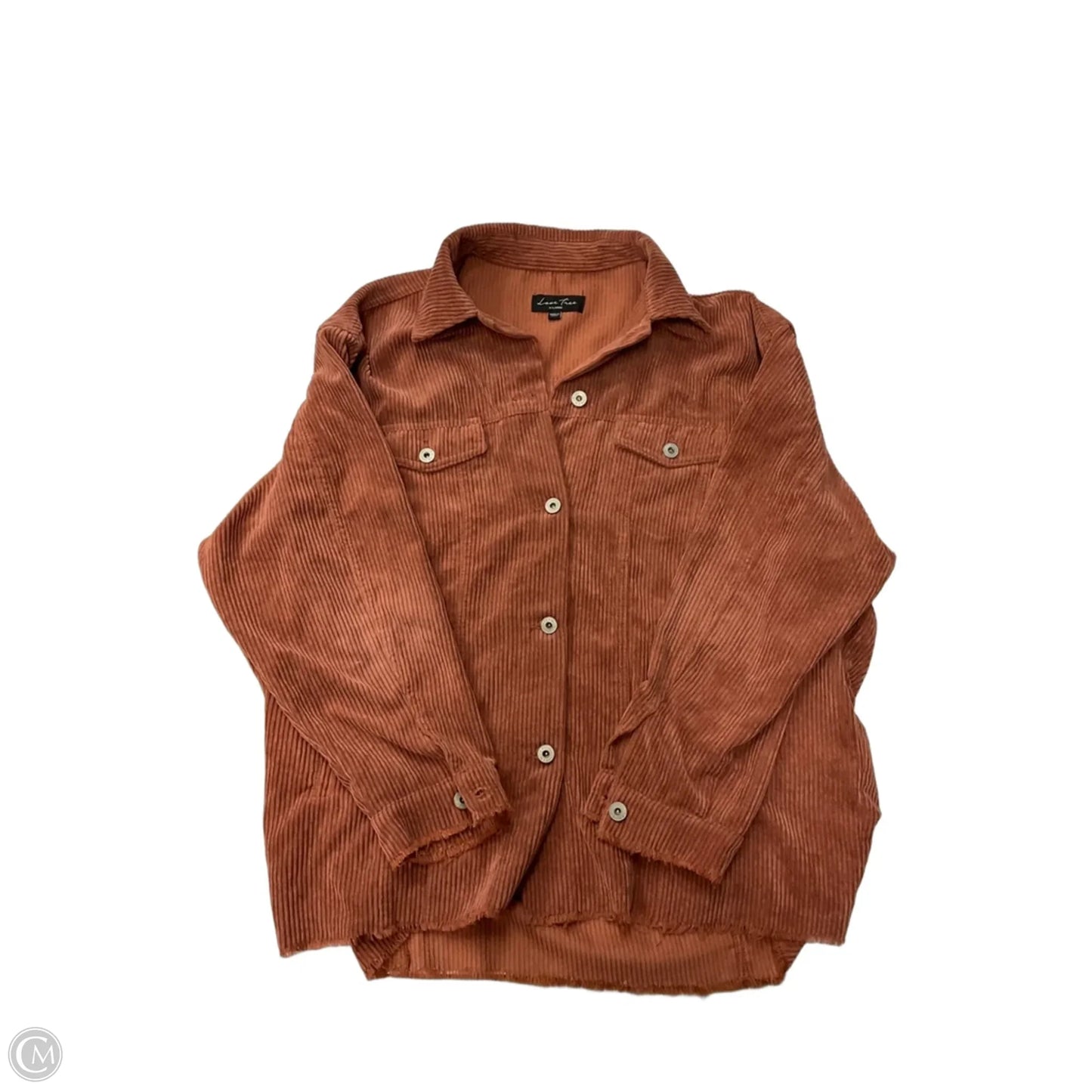 Jacket Shirt By Love Tree In Orange, Size: Xl