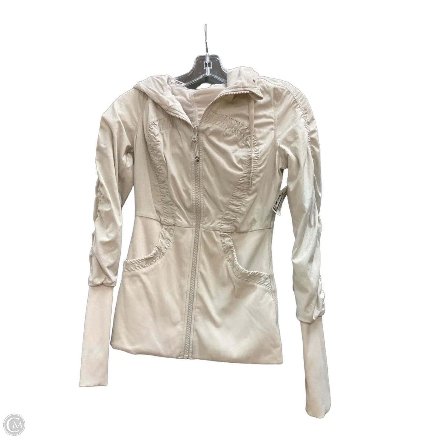 Athletic Jacket By Lululemon In Cream, Size: S