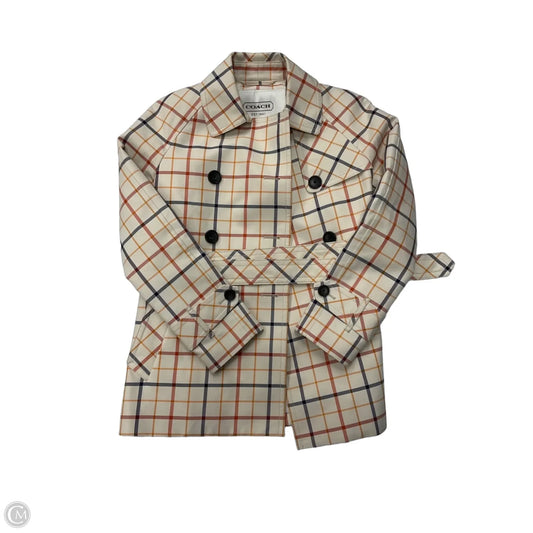 Blazer Designer By Coach In Plaid Pattern, Size: Xs