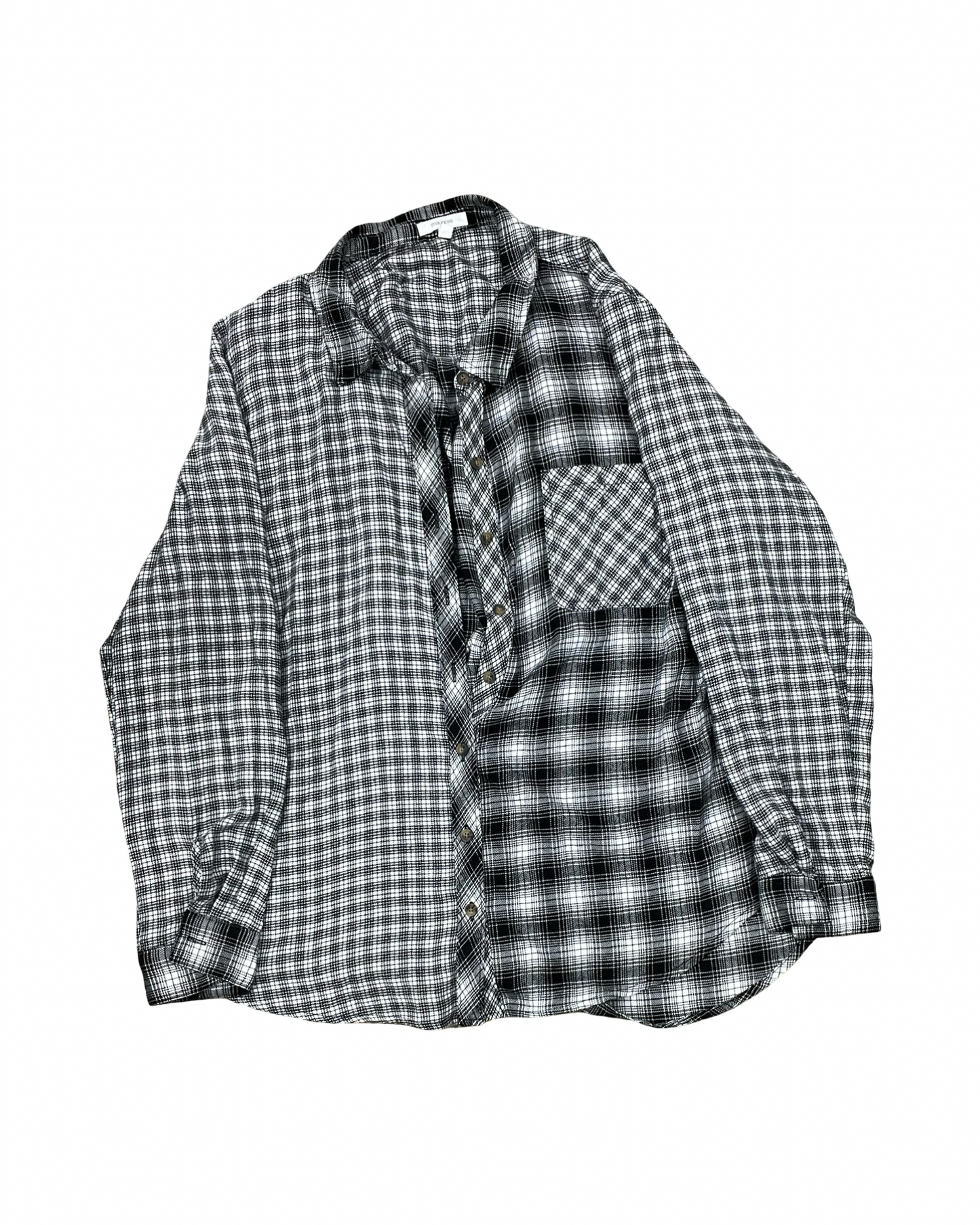 Blouse Ls By Maurices In Black & White, Size:Xl