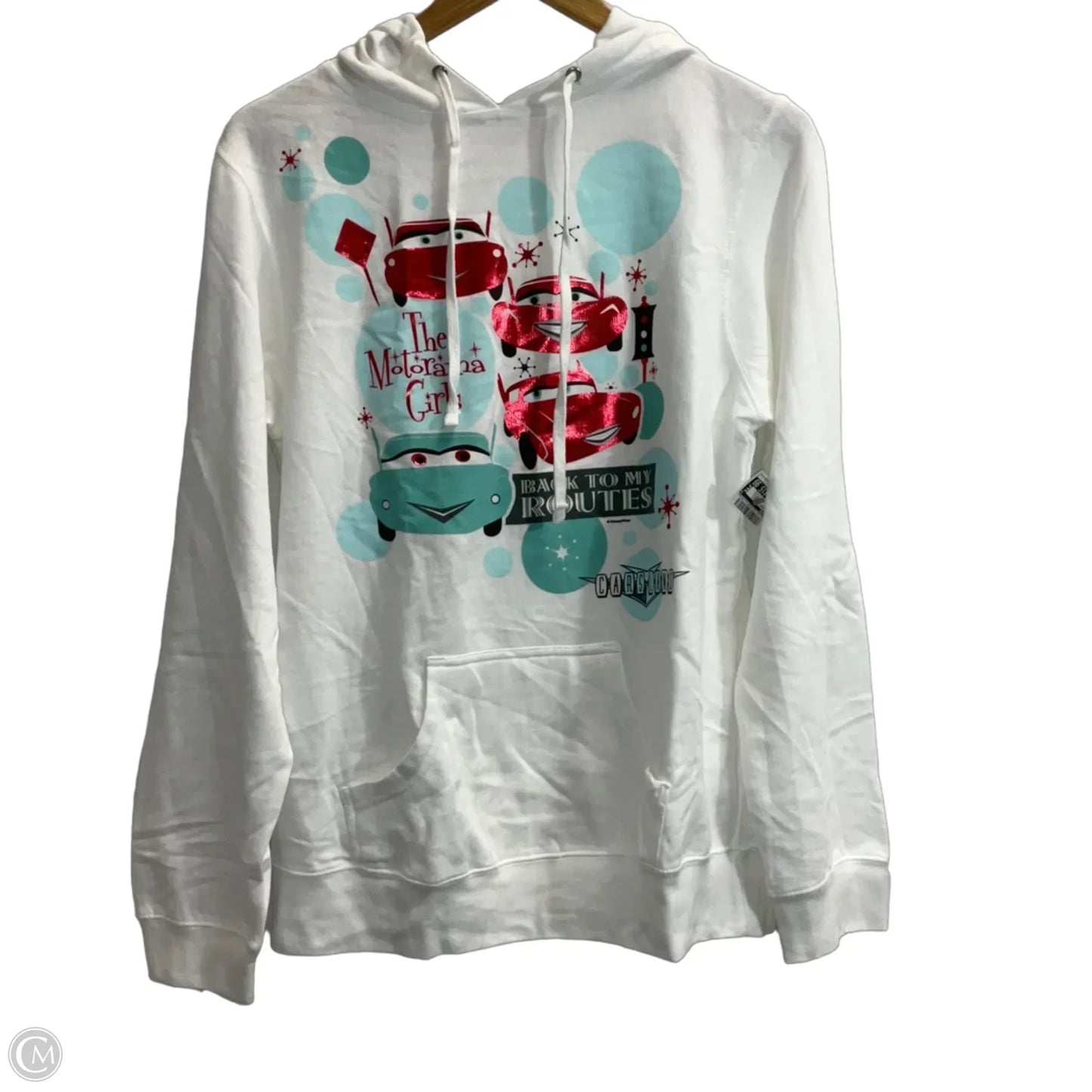 Sweatshirt Hoodie By Disney In White, Size: L