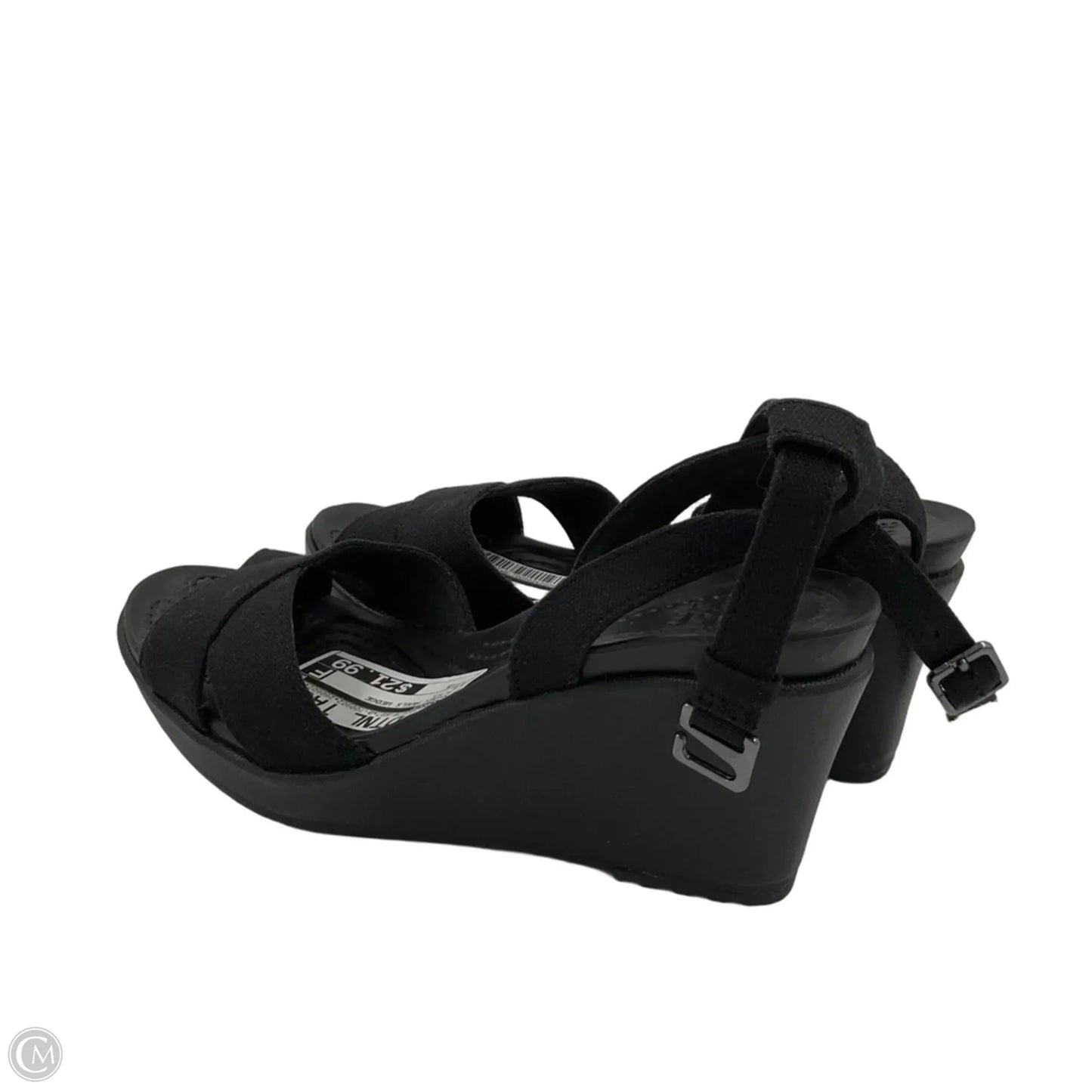 Shoes Heels Wedge By Crocs In Black, Size: 5