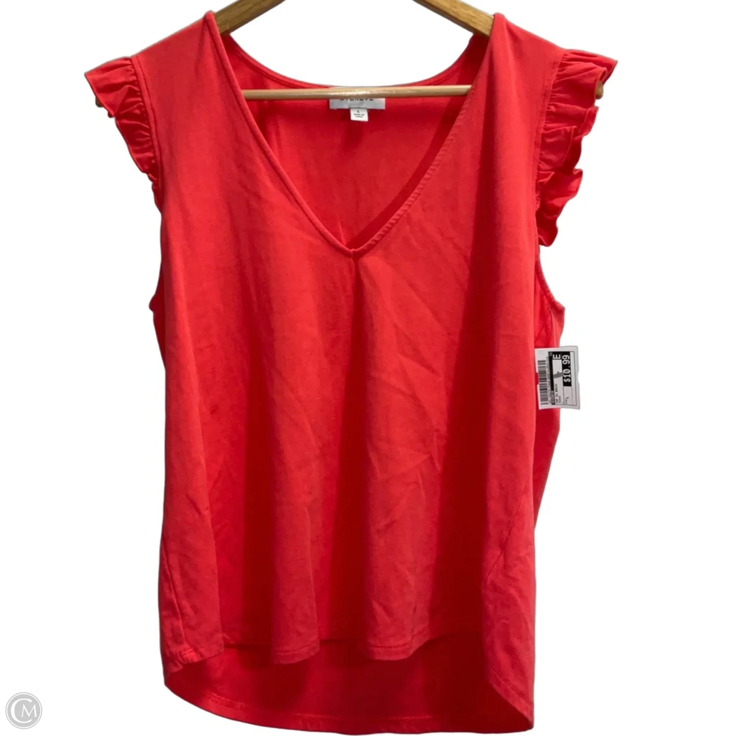 Top Short Sleeve Basic By Evereve In Peach, Size: L
