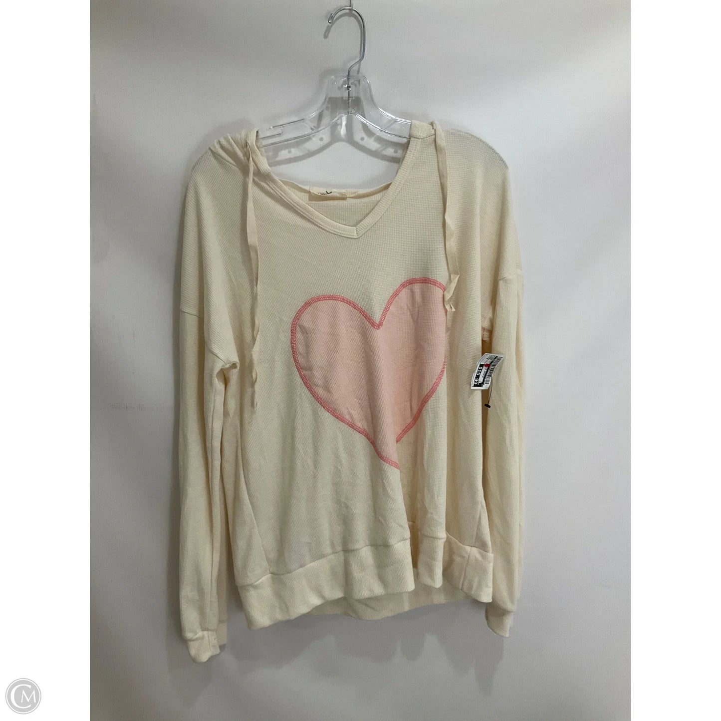 Athletic Top Long Sleeve Hoodie By Cmc In Cream, Size: M