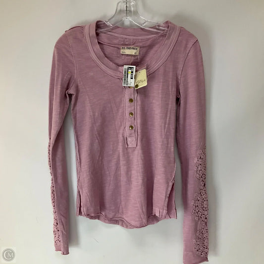 Top Long Sleeve By Free People In Pink, Size: Xs