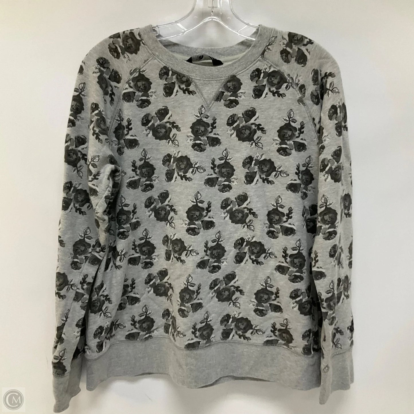 Athletic Top Long Sleeve Crewneck By The North Face In Grey, Size: L