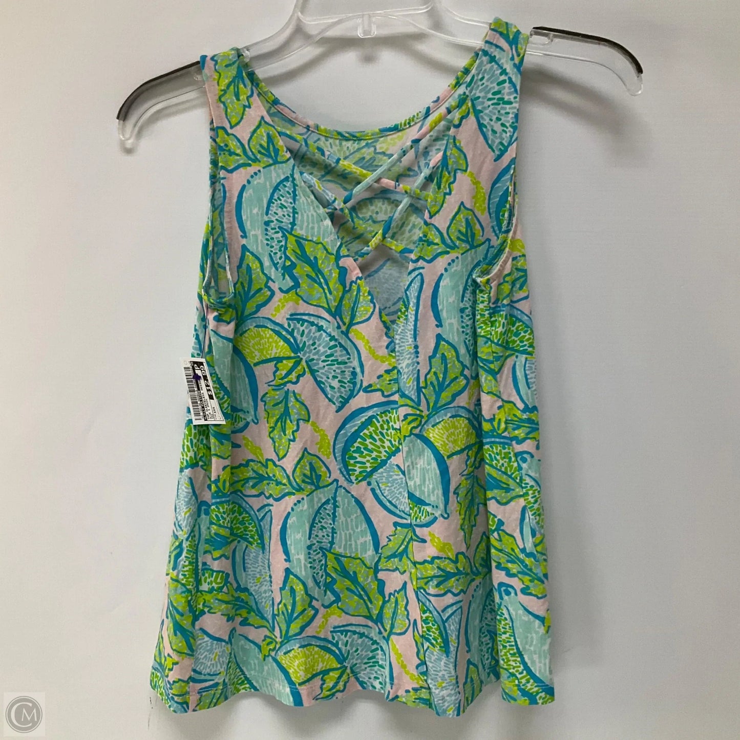 Top Sleeveless Designer By Lilly Pulitzer In Blue & Green, Size: Xxs