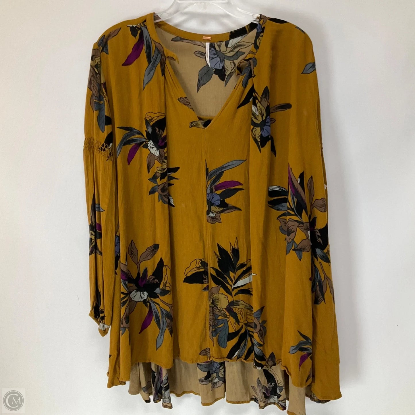 Top Long Sleeve By Free People In Yellow, Size: S