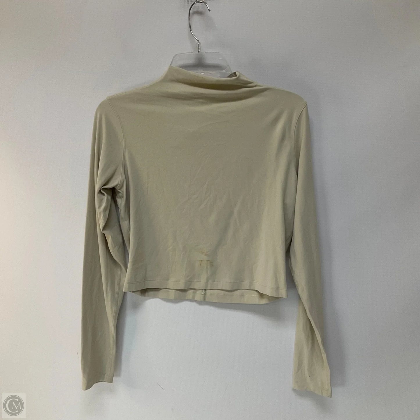 Athletic Top Long Sleeve Collar By Lululemon In Cream, Size: 10