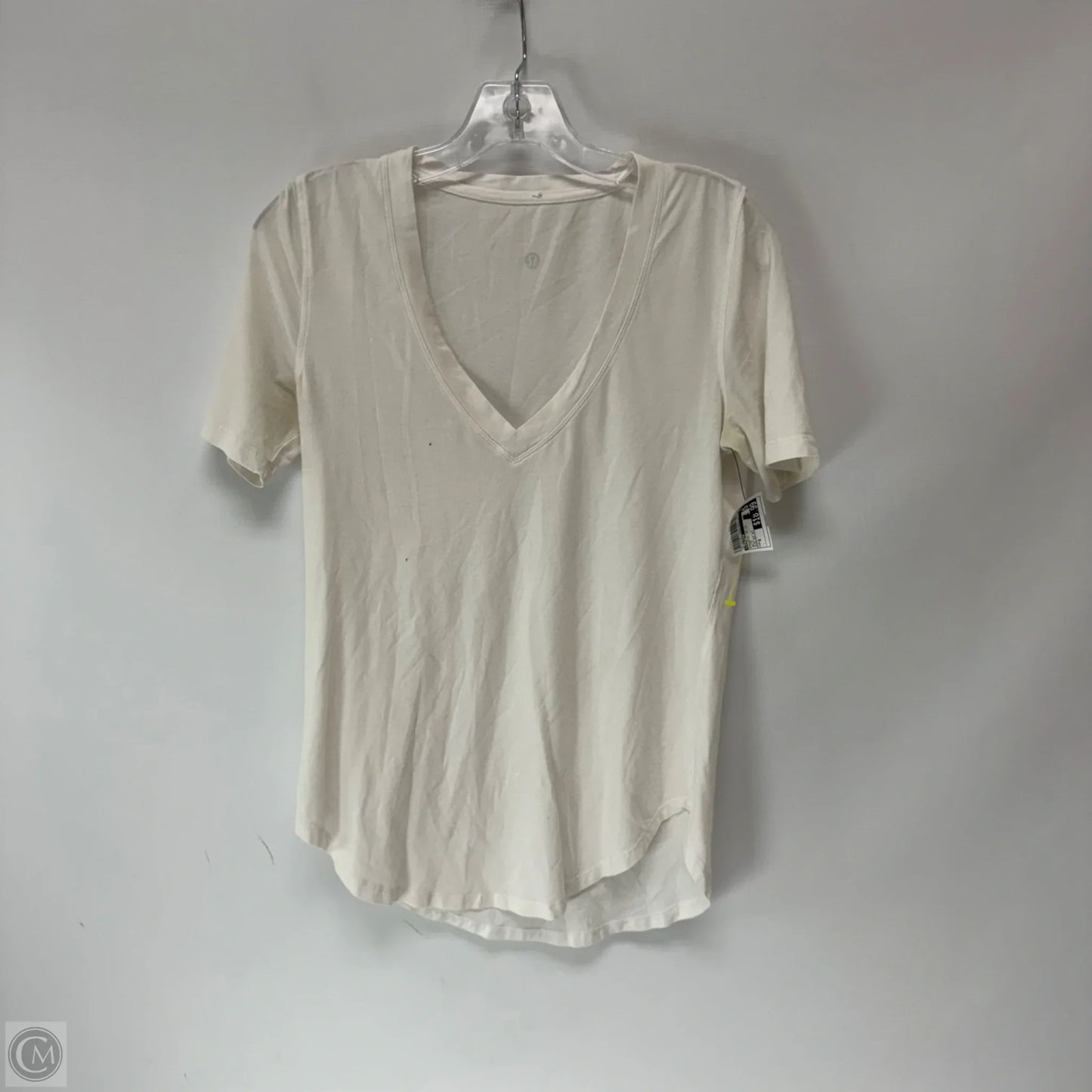 Athletic Top Short Sleeve By Lululemon In White, Size: 6