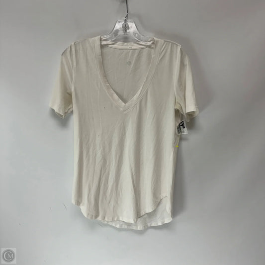Athletic Top Short Sleeve By Lululemon In White, Size: 6