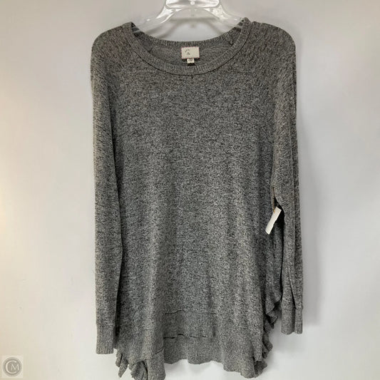 Top Long Sleeve By Anthropologie In Grey, Size: L