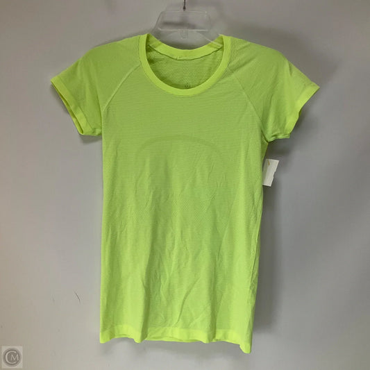 Athletic Top Short Sleeve By Lululemon In Yellow, Size: 8
