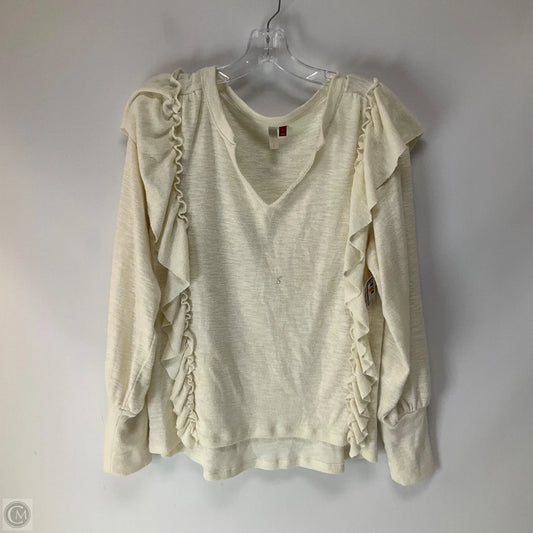 Top Long Sleeve By Pilcro In Cream, Size: L