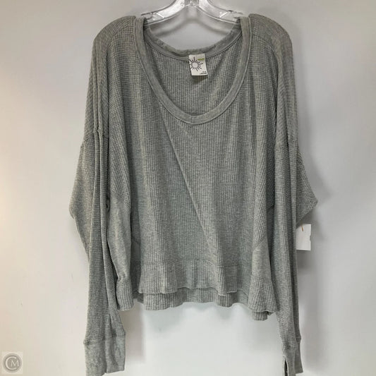 Top Long Sleeve By Aerie In Grey, Size: M