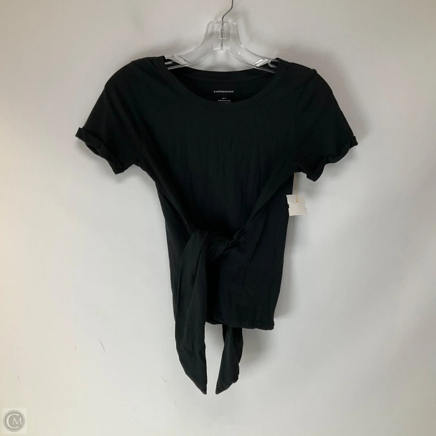 Top Short Sleeve By Anthropologie In Black, Size: Xs