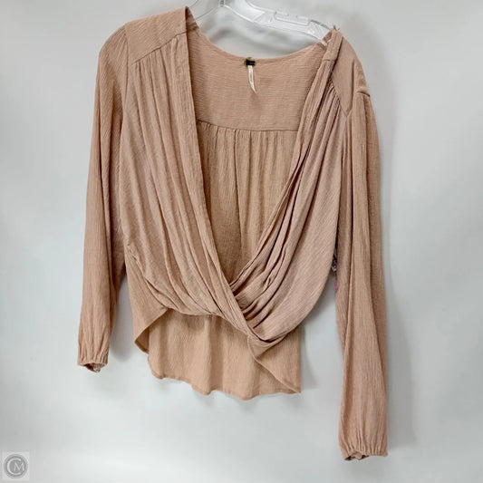 Top Long Sleeve By Free People In Pink, Size: S