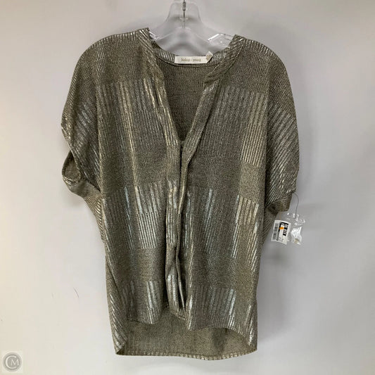 Top Short Sleeve By Anthropologie In Silver, Size: M