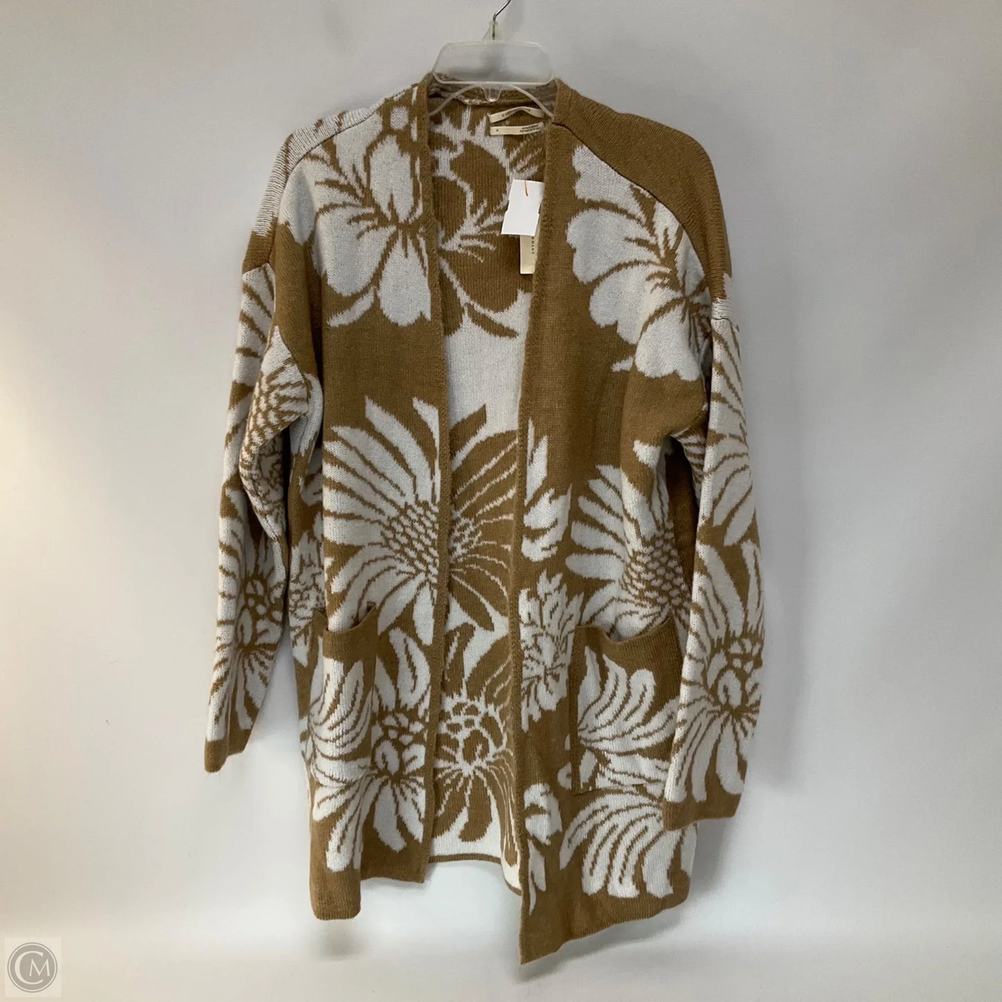 Sweater Cardigan By Anthropologie In Tan, Size: M