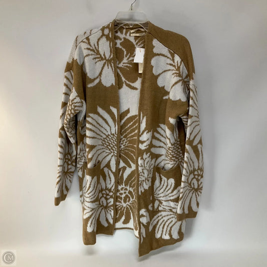 Sweater Cardigan By Anthropologie In Tan, Size: M