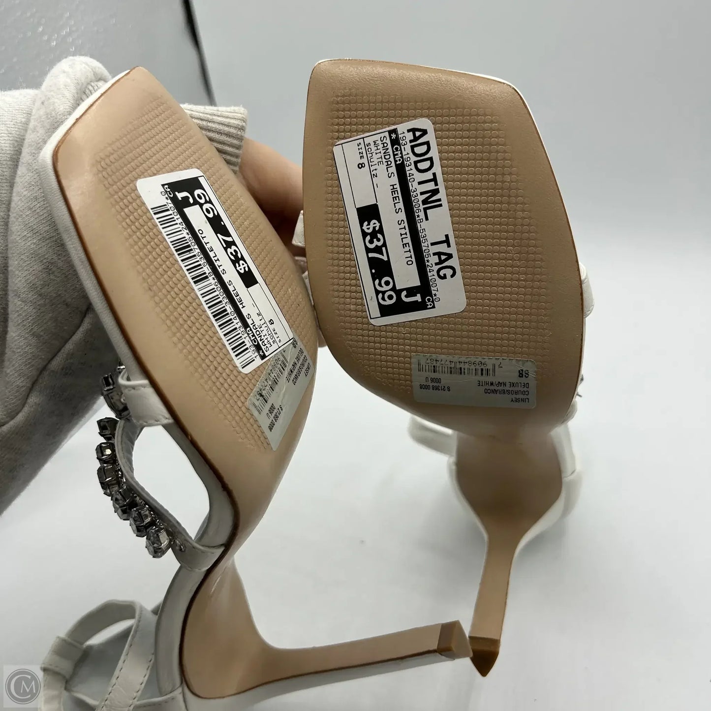 Sandals Heels Stiletto By Cma In White, Size: 8