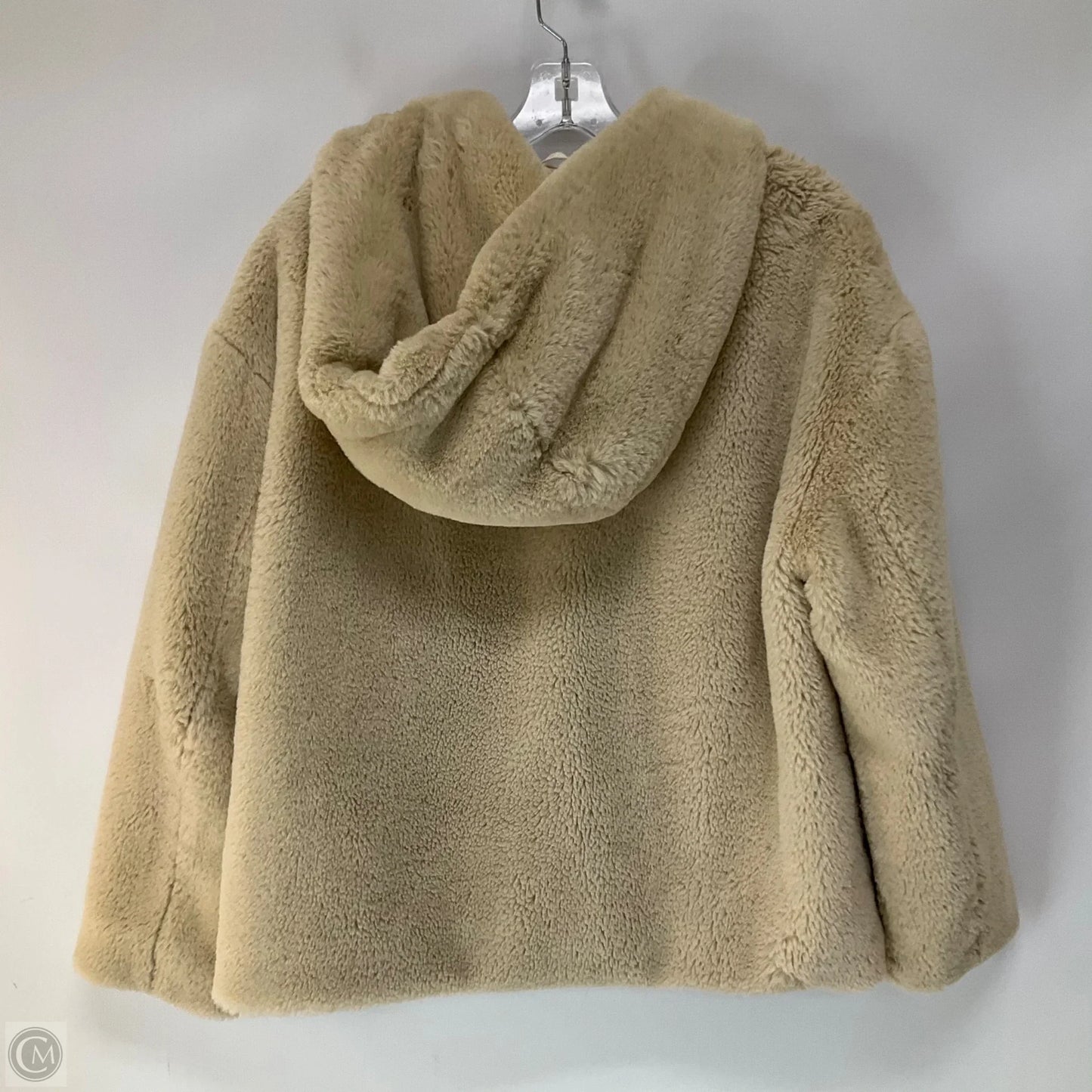 Coat Faux Fur & Sherpa By Zara Basic In Tan, Size: M