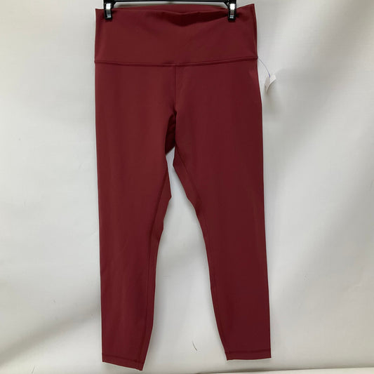 Athletic Leggings By Lululemon In Red, Size: 10