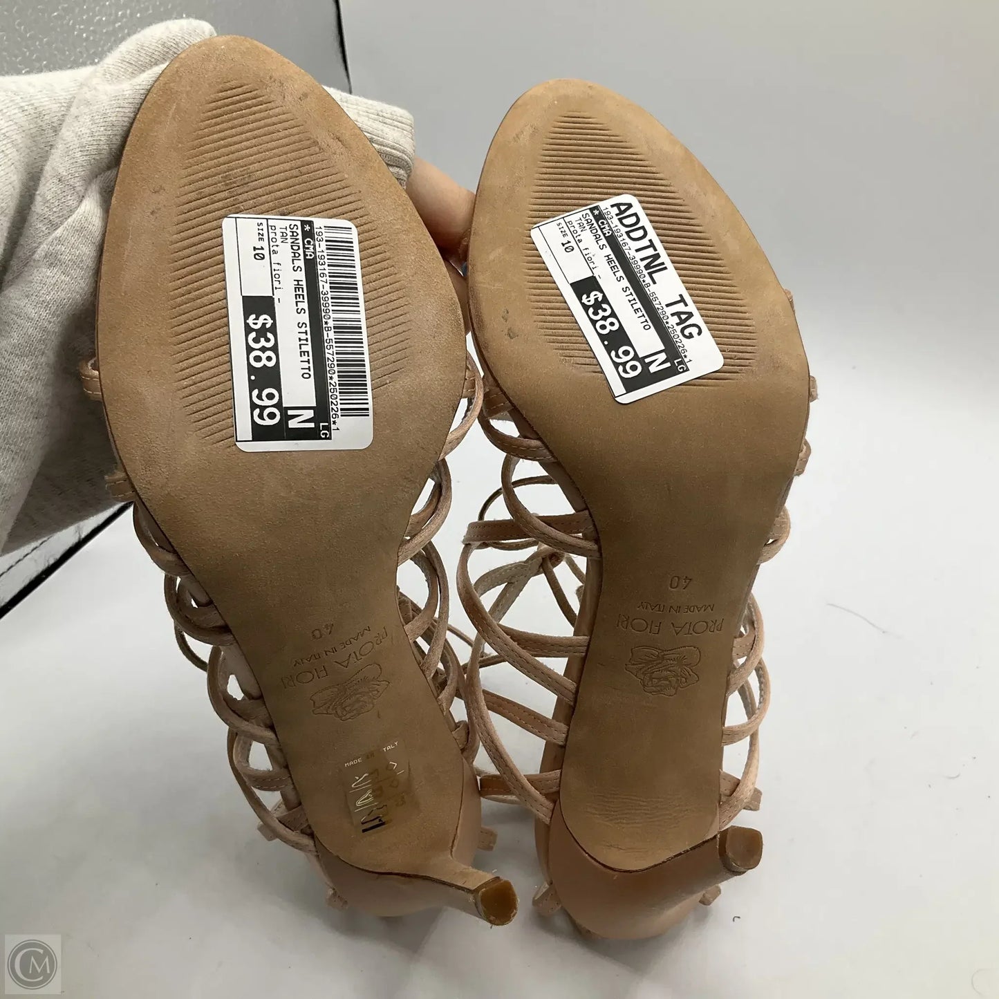 Sandals Heels Stiletto By Cma In Tan, Size: 10