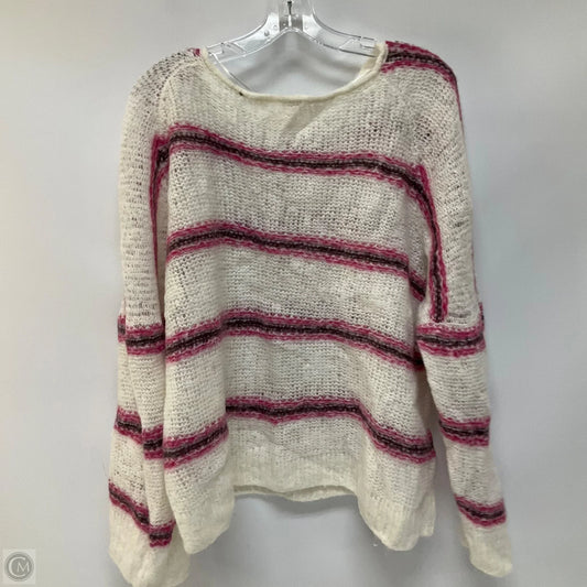 Sweater By Free People In Pink & White, Size: L