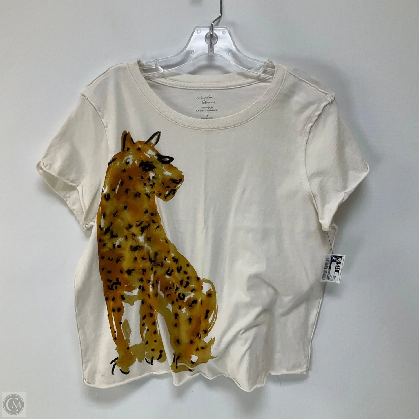 Top Short Sleeve By Anthropologie In Cream, Size: Xs