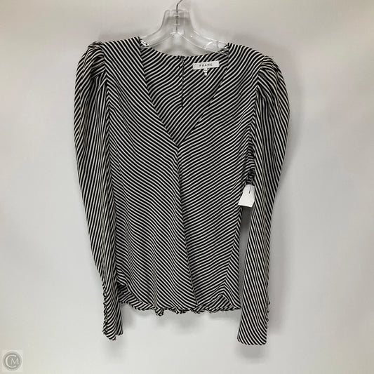 Top Long Sleeve By Frame In Striped Pattern, Size: M