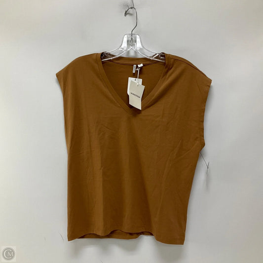 Top Short Sleeve Basic By Nordstrom In Brown, Size: S