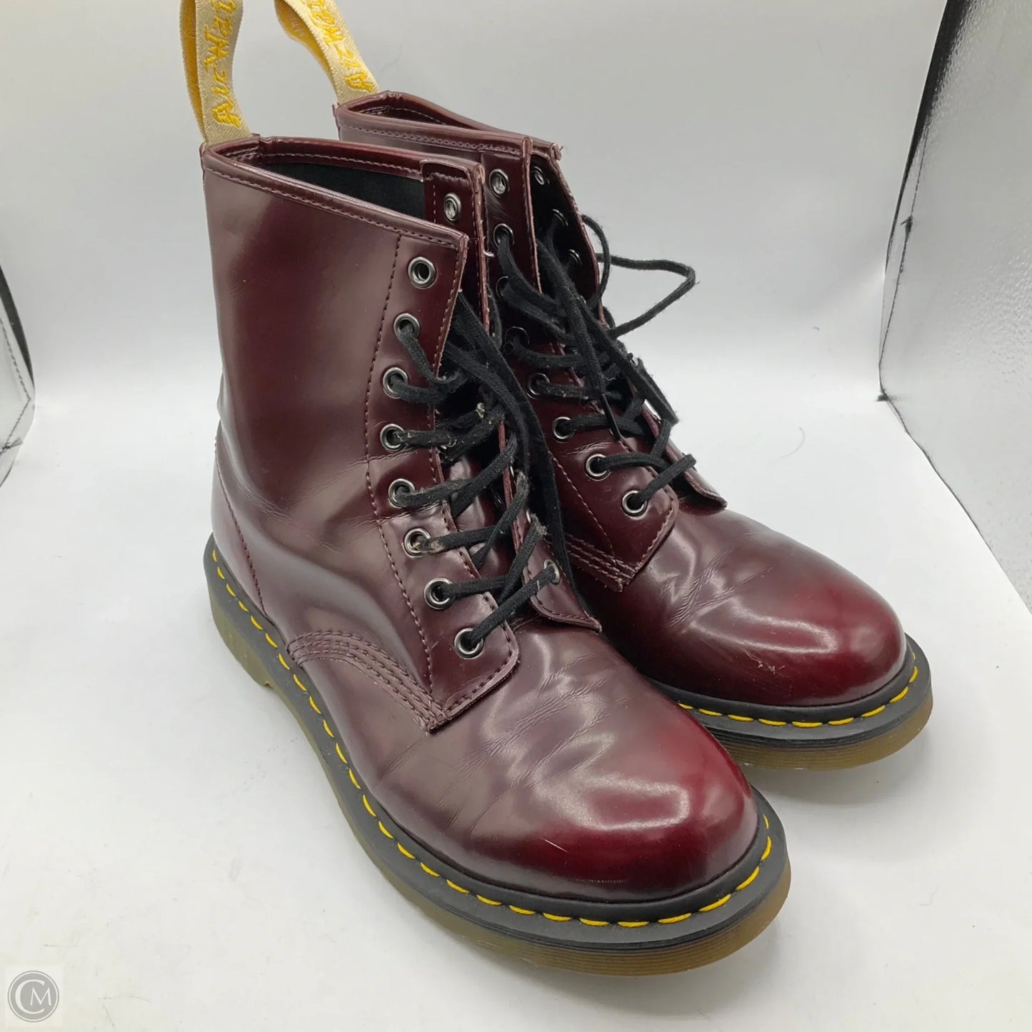 Boots Ankle Flats By Dr Martens In Maroon, Size: 10